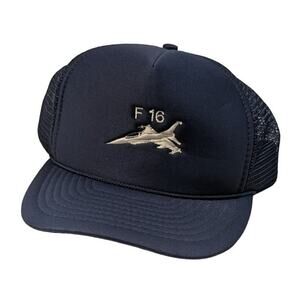 Vintage F-16 Fighting Falcon United States Air Force Navy Foam Mesh Trucker Hat